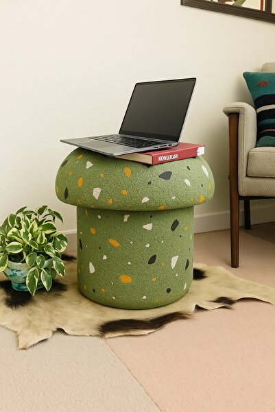 S Home Design Concept Mushroom Mantar Puf, Teddy, Desenli