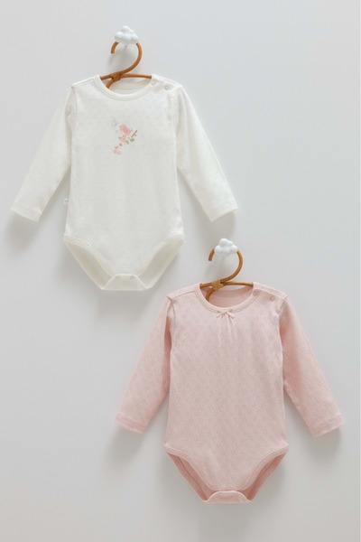 Caramell All Time Girl Baby Girl Double Zippered Bodysuit Dried Rose
