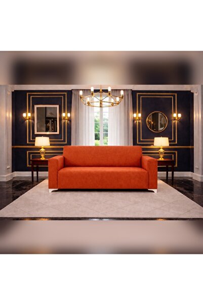 Akbal Home İtalyan Süet çift Kişilik Klasik Koltuk Örtüsü Lastikli Tüm Giydir...