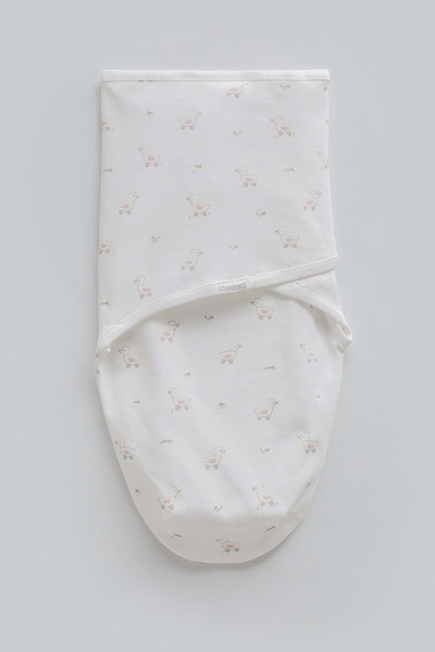 Caramell Love Time Flower-Detail Swaddle Ecru