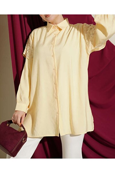 Burcia Shoulder Cape and Stoned Tensel Shirt