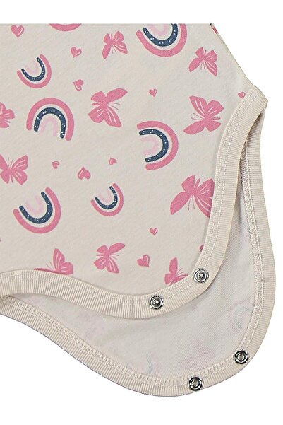Civil Baby Set de 3 piese cu imprimeu fluture, 0-36 luni, cu capse - Bej 12-1...