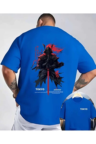 ORVIO Group Men's T-Shirt, Samurai Print, Relaxed Fit, Tokyo Theme, Everyday ...