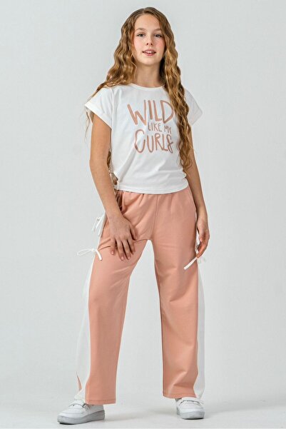 LUCEVERA Girl's Stripe Detailed Bowknot Tracksuit Set – Casual & Stylish Top ...