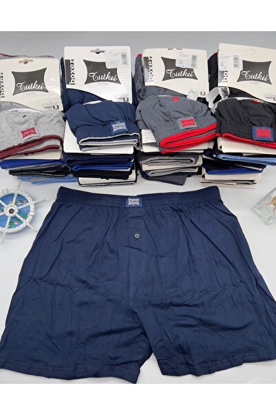 Tutku Βαμβακερό χτενισμένο ίσιο μποξεράκι 4 τεμαχίων-ΓΚΡΙ ΚΑΠΝΙΣΤΟ ΝΑΥΤΙΚΟ ΜΠ...