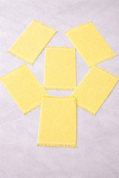 ÖZteks 12 Pieces Yellow Color 30-50 cm Cotton Piece Kitchen Towel & Hand and ...