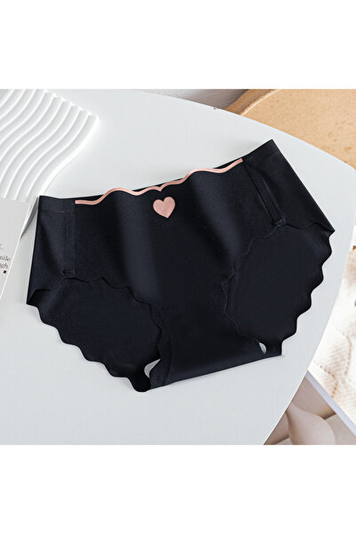 Eces Design Seamless Ice Silk Laser Cut Heart Detailed Seamless Women's Slip ...