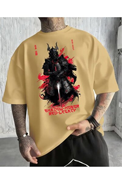 ORVIO Group Japanese Samurai Printed Modern Brave Design Comfortable T-Shirt ...