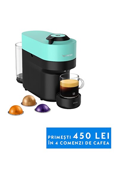 Krups Espressor cu capsule Nespresso Vertuo Pop XN920410, 1500W, 19 Bar, Cent...
