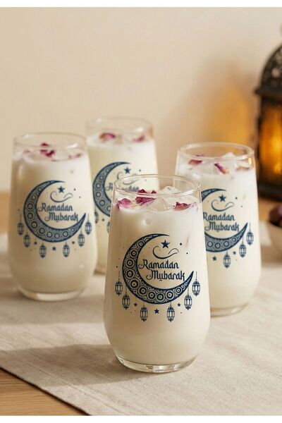 Caga Home CAGA Pinterest 4’ü Ramazan Temalı Cam Bardak Seti 450ml – Ramadan K...