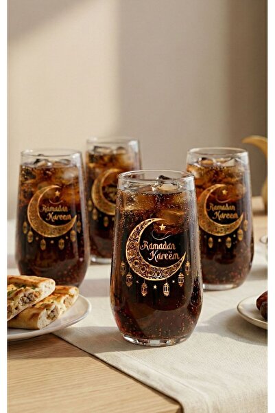Caga Home CAGA Pinterest 4’ü Ramazan Temalı Cam Bardak Seti 450ml – Ramadan K...