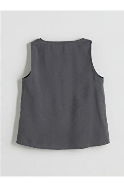 LC Waikiki Modanova Sezon Anthracite Crew Neck Modal Blended Blouse