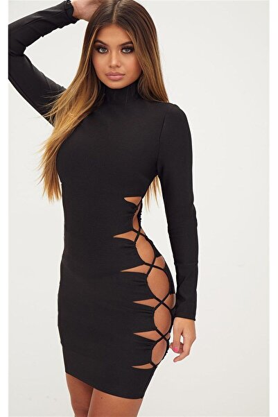 teknodayım Yandan Dekolteli Elbise