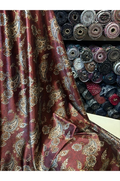 MEKİK MANİFATURA DESENLİ VARAKLI KADİFE KUMAŞ