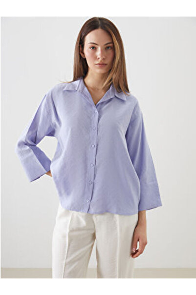 LC Waikiki Modanova Sezon Lilac Modal Mixed Oversized Women's Shirt