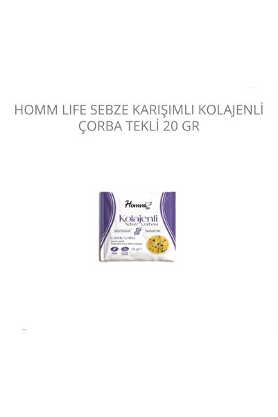 Homm Bitkisel HOMM LIFE SEBZE KARIŞIMLI KOLAJENLİ ÇORBA TEKLİ 20 GR