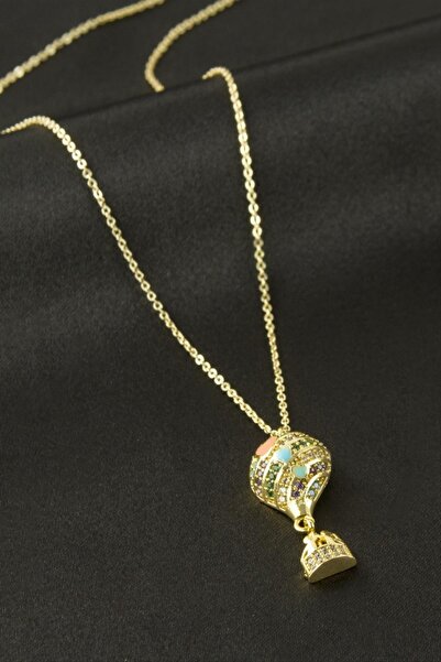 ZERO LAND قلادة حجر الزركون على شكل بالون طائر من ستوروزال (61432) - أصفر