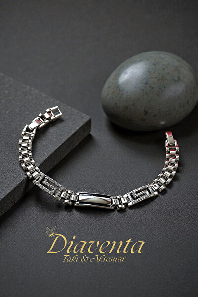 DİAVENTA TAKI VE AKSESUAR سوار شوبينغ بنمط متاهة موديل جديد لون فضي سوار شوبي...