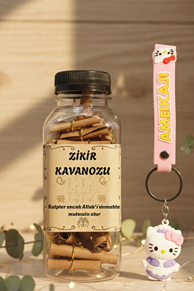 Birmem Zikir Kavanozu ve Hello Kitty Anahtarlık Seti - 50 Adet Günlük Zikir v...