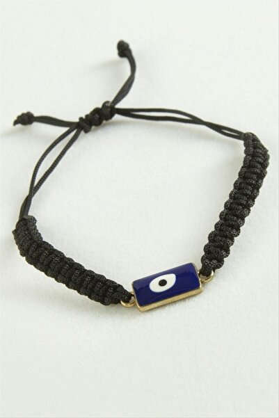 ZERO LAND سوار من خيط المكرامية مستطيل الشكل من STOROZAL (63746) - أسود