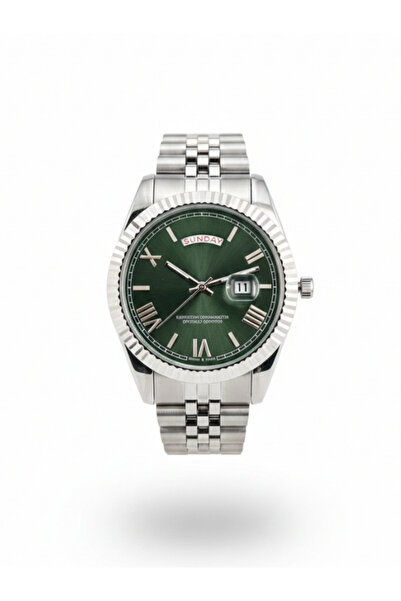 Leerybee Men's Steel Band Classic Wristwatch with Stone Bezel Day and Date Di...