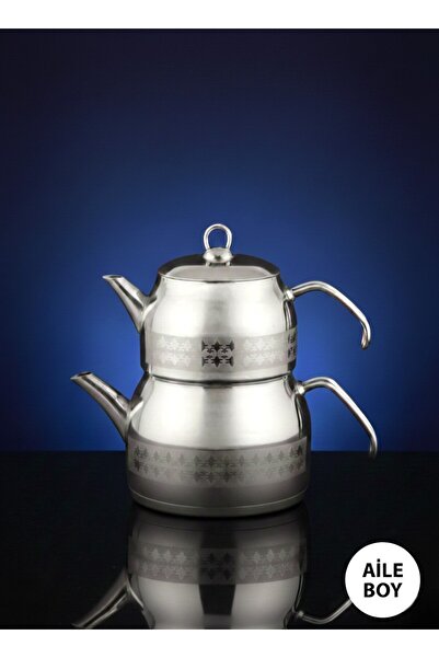 FARALYAHOME Sude Satin Metal Handle Family Size Teapot 1.45 Lt / 2.90 Lt