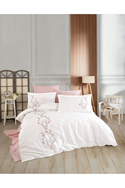 FIONNA.RO HOBBY Premium 100% Cotton Poplin Duvet Cover Set With Embroidery - ...