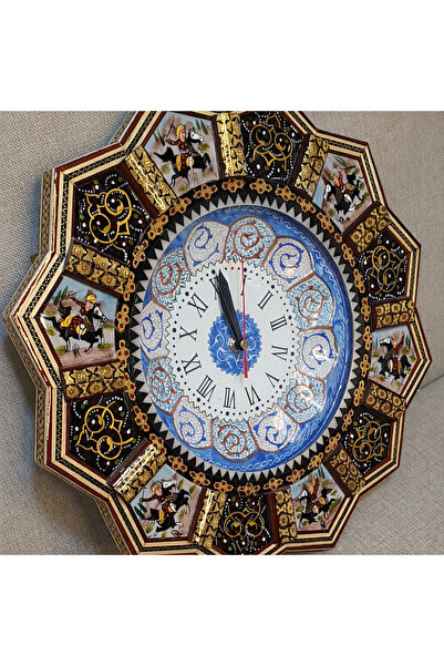 Arsita Hatem Kakma Emaye Duvar Saati 38 cm – El Yapımı Dekoratif Saat