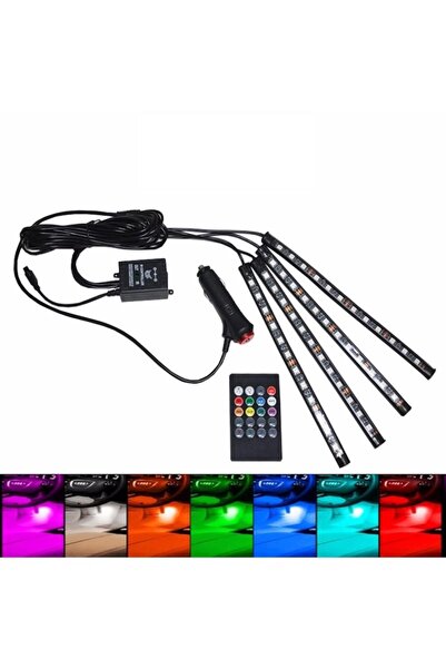 Techmaster 12 Ledli Ayak Altı Ambiyans Işığı Sese- Müziğe Duyarlı Kumandalı