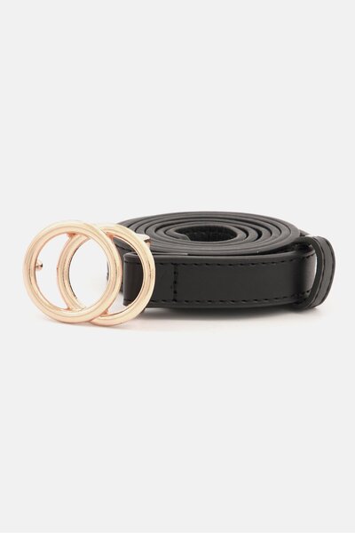 Don't Call Me Jennyfer Women Plain Leather Belt, Black