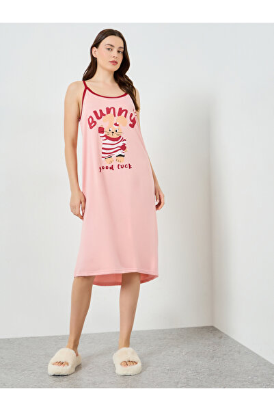 Styli Pink Bunny Print Cami Nightdress