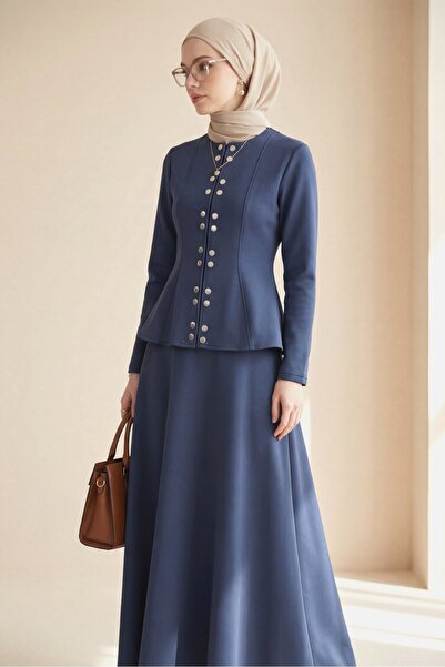 Modamorfo Costum de scufundări cu închidere dublă cu capse în față și fustă c...