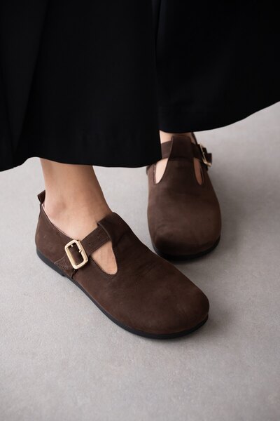 selin shoes Γυναικεία παπούτσια Elvior από γνήσιο δέρμα με χρυσή ρυθμιζόμενη ...