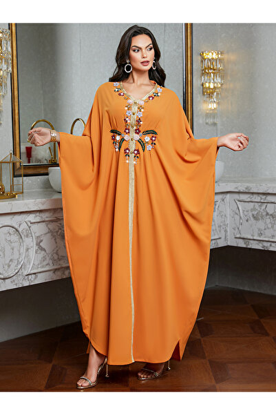 Take Two By Styli Women's Embroidery Detail Rhinestone Embellished Golden Tri...