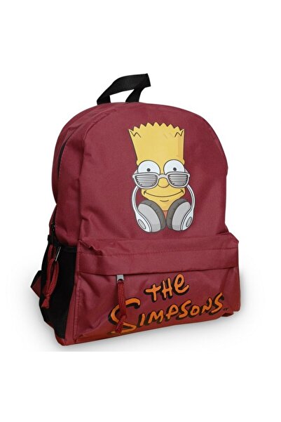 Atlantis The Simpsons Bart Headphone Sırt Çantası Bordo