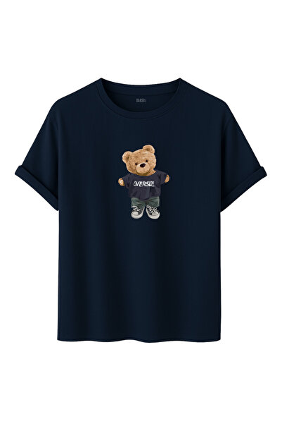 DK DAKSEL Tricou oversize unisex cu figurină urs - Tricou în stil streetwear,...