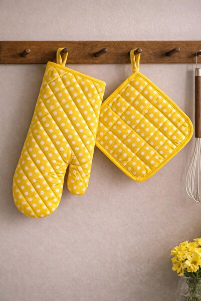 EvimSoft Yanmaz ve Isıya Dayanıklı Fırın Eldiveni ve Tutacak (1 adet eldiven ...