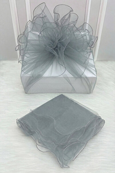 ZEYMERADE تول زخرفي رمادي، حزمة زينة فضية الحواف للعروس والعريس، هدية زفاف وخ...