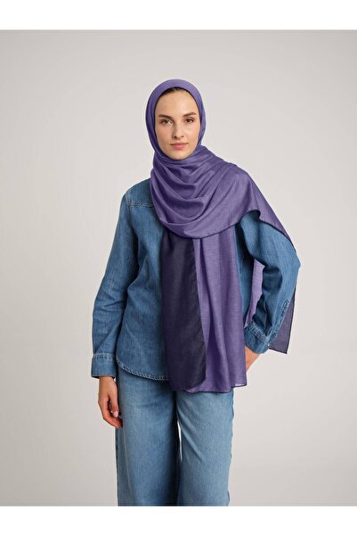 Ayshara Nazenin Plain Monogram Double-Sided Shawl - Lilac