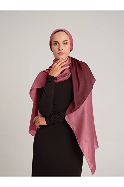 Ayshara Nazenin Plain Monogram Double-Sided Shawl - Dried Rose