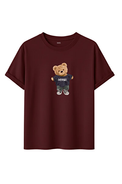 DK DAKSEL Tricou oversize unisex cu figurină urs - Tricou în stil streetwear,...