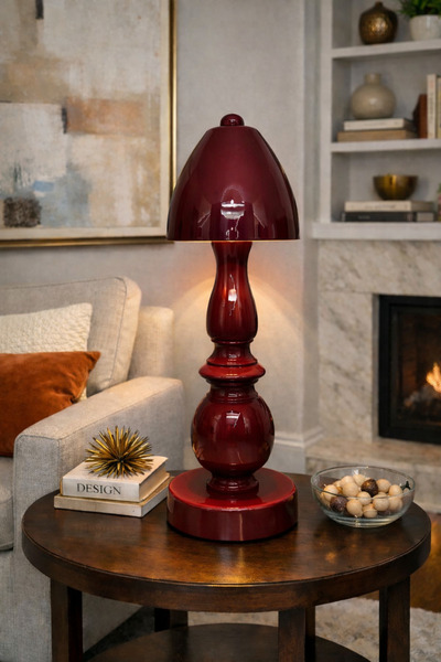 Natiorj Casi Pilli Bordo Model Masa Lambası Cafe Salon Yatak Odası Şık Proje ...