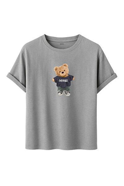DK DAKSEL Tricou oversize unisex cu figurină urs - Tricou în stil streetwear,...