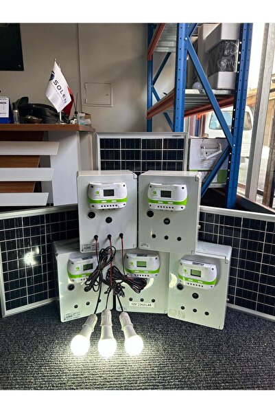SOLİNVED 12 VOLT SOLAR AYDINLATMA PAKETİ VE USB ÇIKIŞLI ŞARJ ÜNİTESİ KAMP BAĞ...