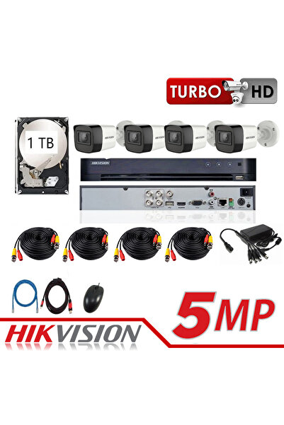 Hikvision 5MP/3K 4ch Outdoor Kit include 2TB Hdd / Cables / Power Supply
