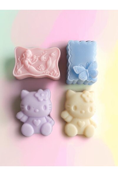 magnocandles Hello Kitty,Deniz kızı, Kelebek El yapımı Kokulu Sabun Seti 4’lü...