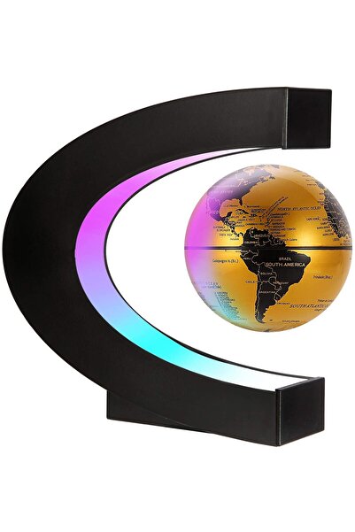 Echo Soul Glob pamantesc magnetic plutitor cu iluminare LED, auriu