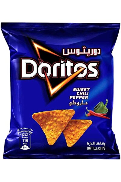 DORİTOS Sweet Chili Tortilla Chips Mini Pack of Spicy-Sweet Crunch, 12x21 grams
