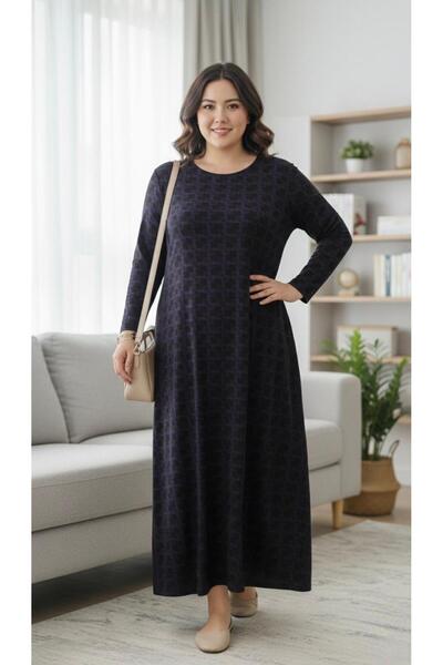 THEBEK Women's Violet Oversize Winter Dress Pattern