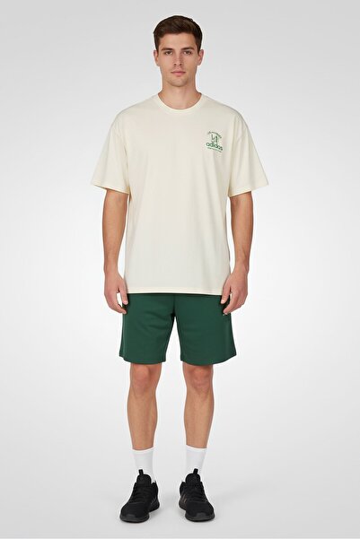 adidas Men Loose Fit Short Sleeve Outdoor T-Shirt, Ivory